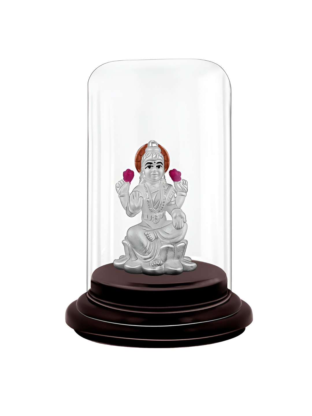 GIVA Sowbhagya Lakshmi Silver Metallic Prayer Room Small Showpiece - 7 Inches