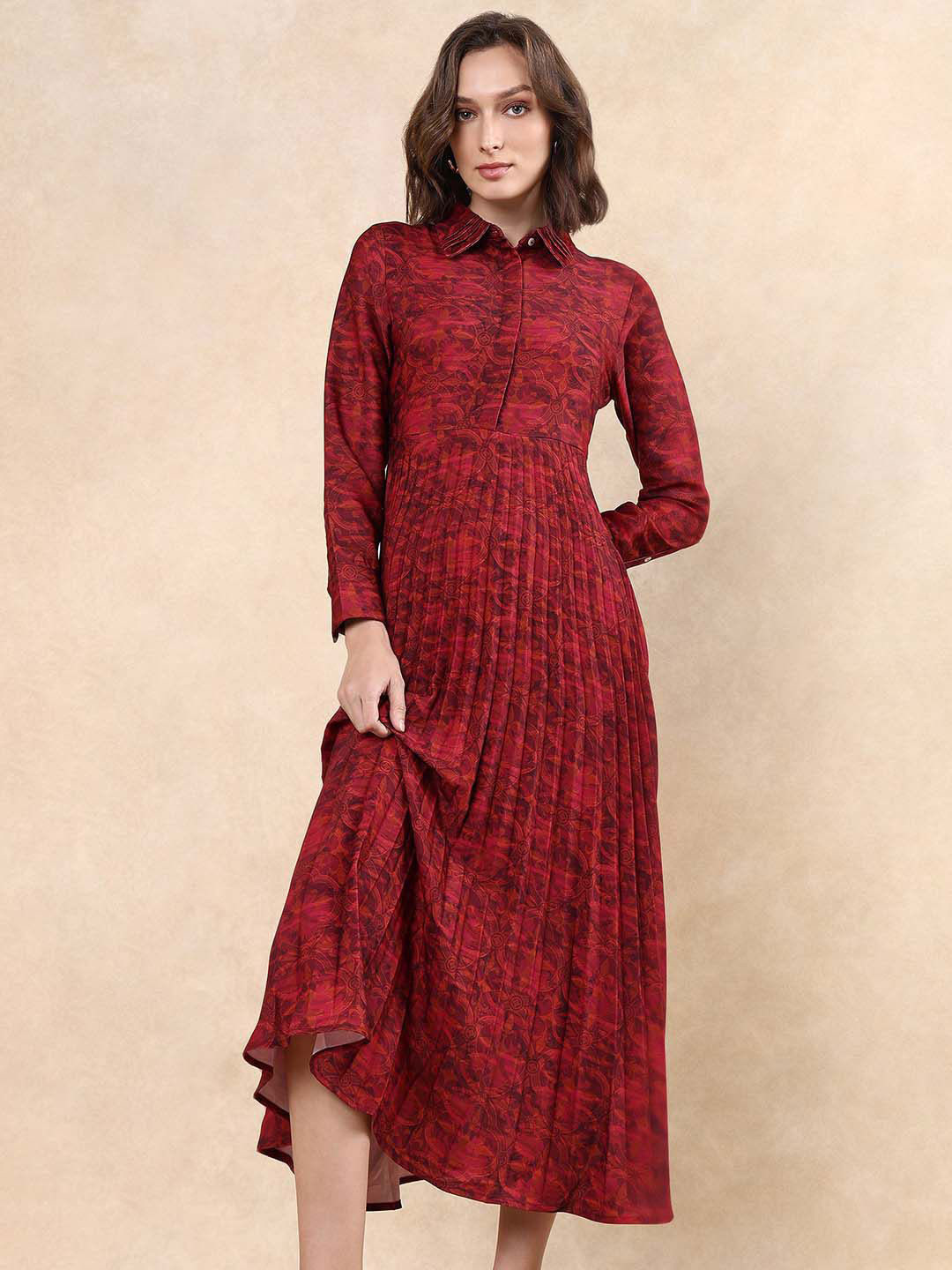 RAREISM Floral Print Formal Shirt Maxi Dress