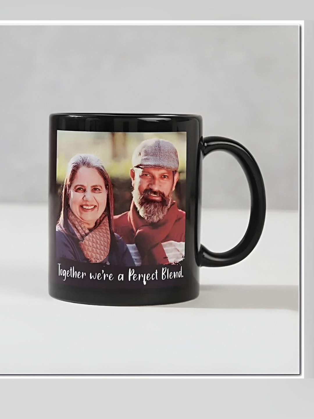 fnp Studio Pottery Black Typography Ceramic Handmade Mug-325ml