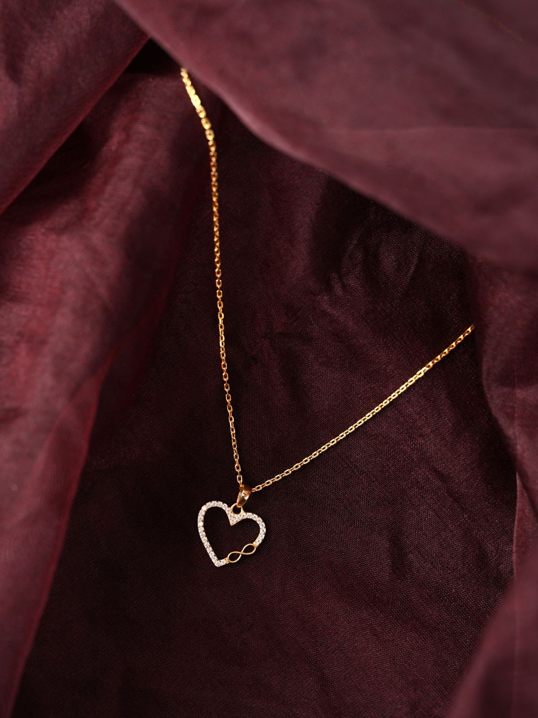 Clara Gold-Plated Heart Shaped Pendants with Chains