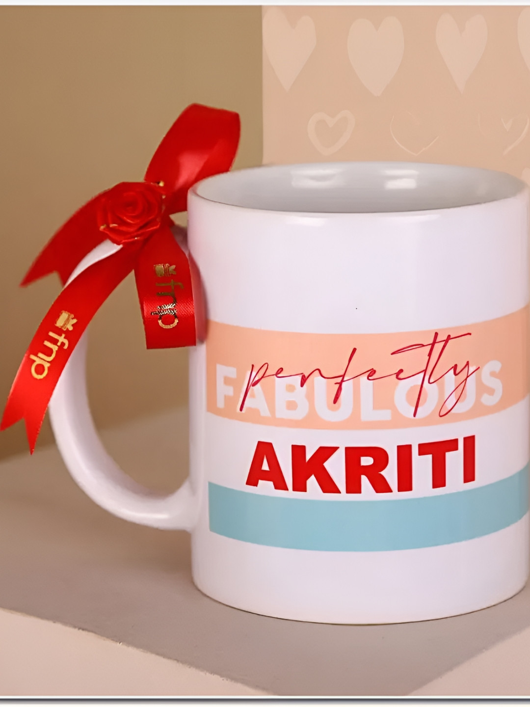 fnp Cute Teddy Bear White Typography Ceramic Microwave Safe Mug-325ml