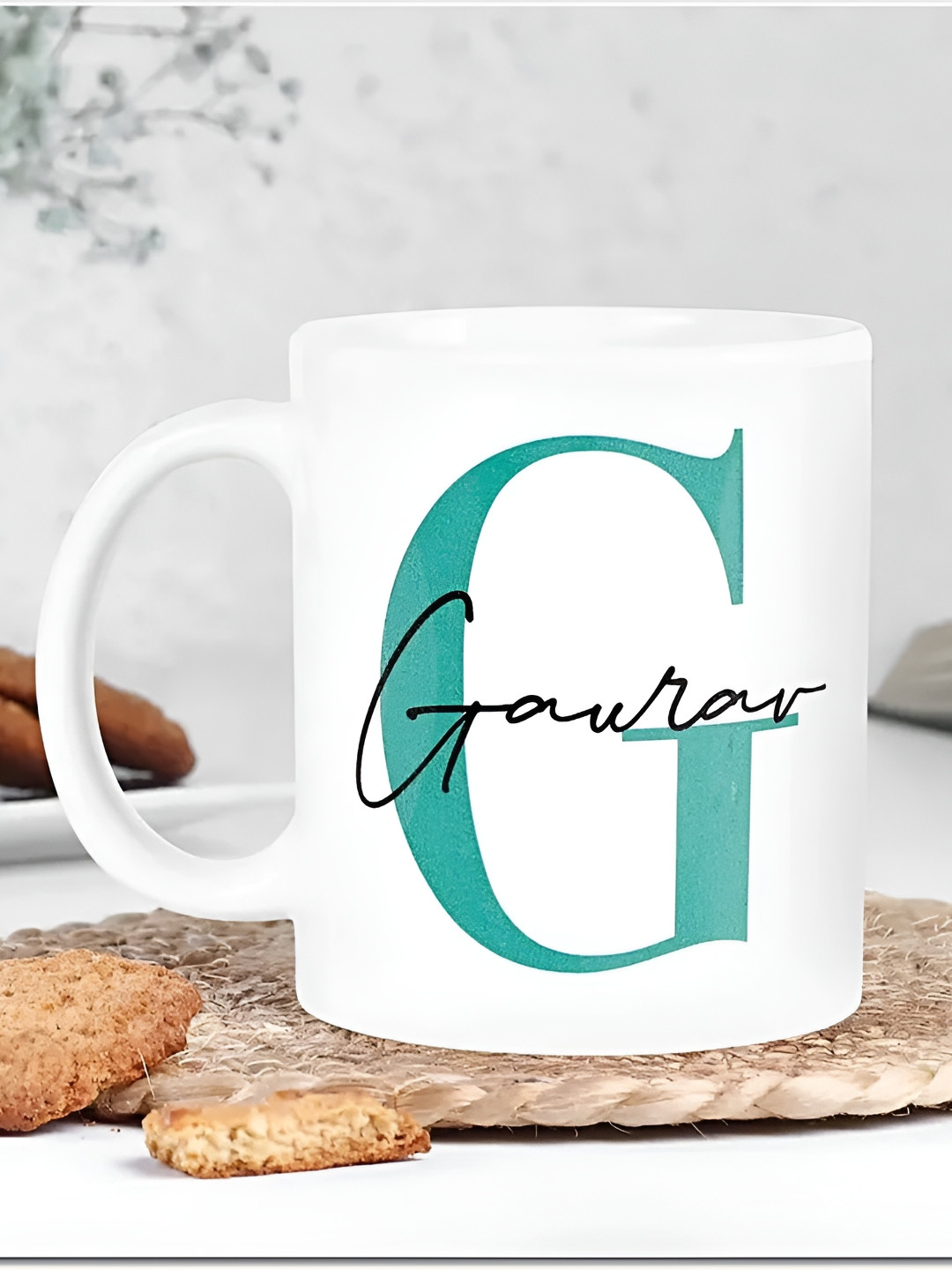 fnp Cookie & Cherry White Typography Ceramic Microwave Safe Mug-325ml