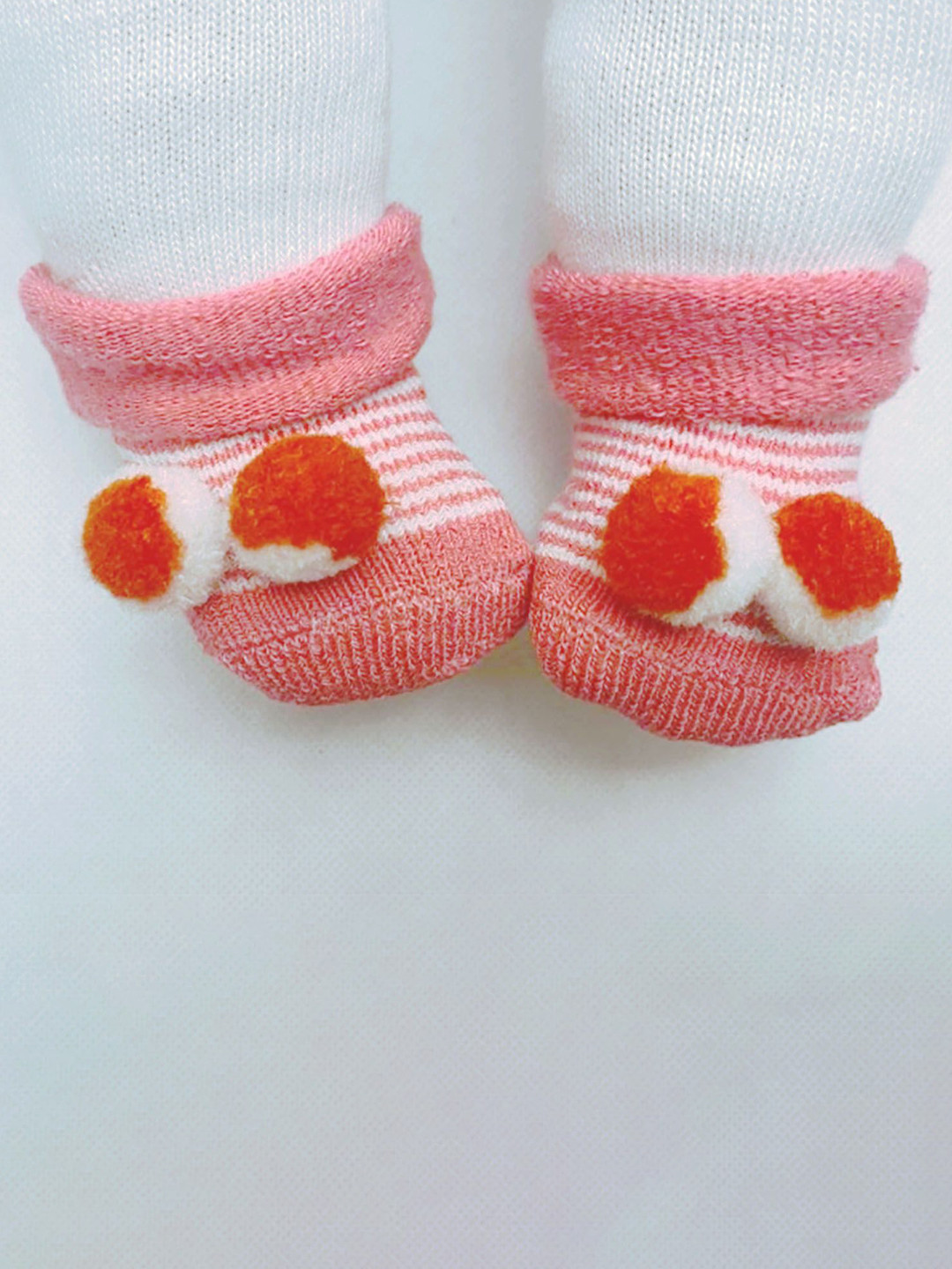 BAESD Kids Stripe Patterned Soft Cotton Pompom Socks