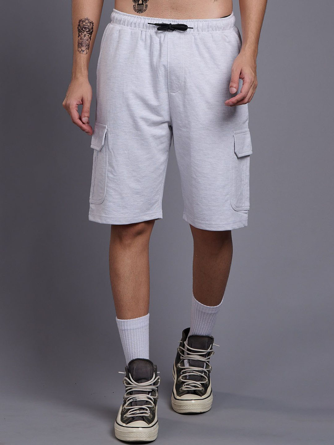 GO DEVIL Men Loose Fit High-Rise Training or Gym Cargo Shorts