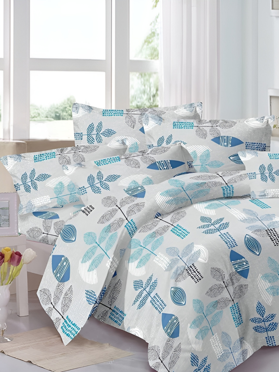 Trance Home Linen Pure Cotton Printed Queen Rajai Cover/Blanket Cover/Quilt Cover with Zipper