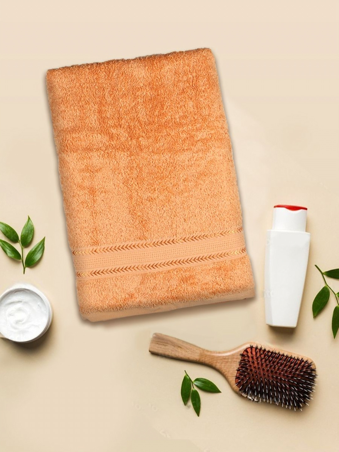 Ramraj Bamboo Bamboo Cotton Solid Orange 500 GSM Bath Towel
