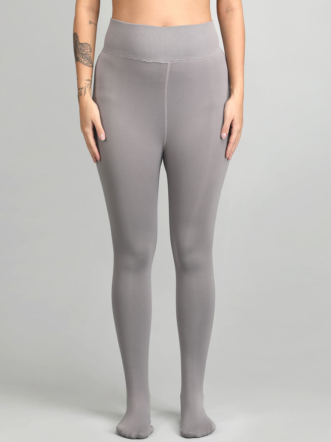 Klassik Women Solid Thigh High Fur Stockings