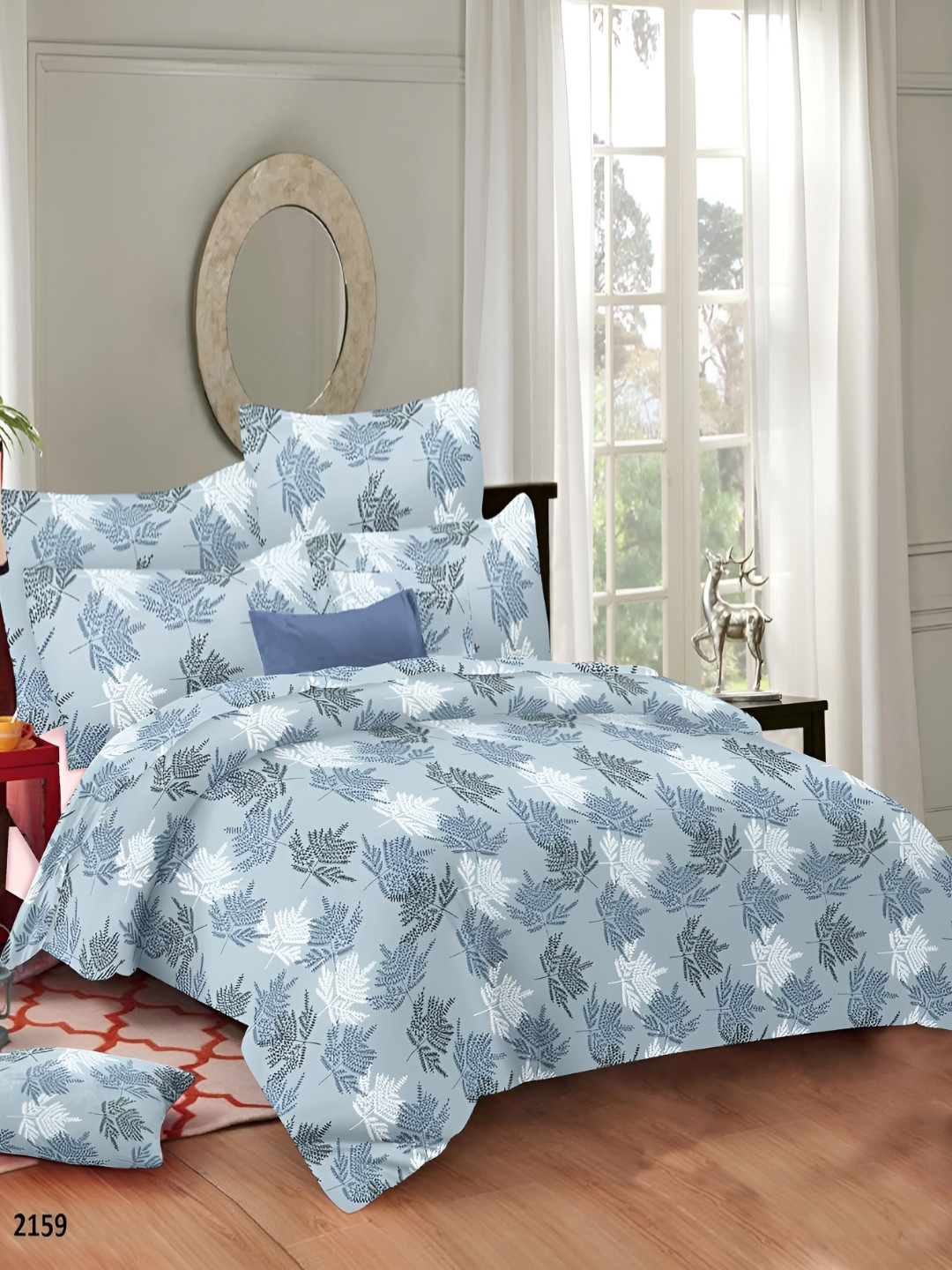 Trance Home Linen Pure Cotton Printed King Rajai Cover/Blanket Cover/Quilt Cover with Zipper