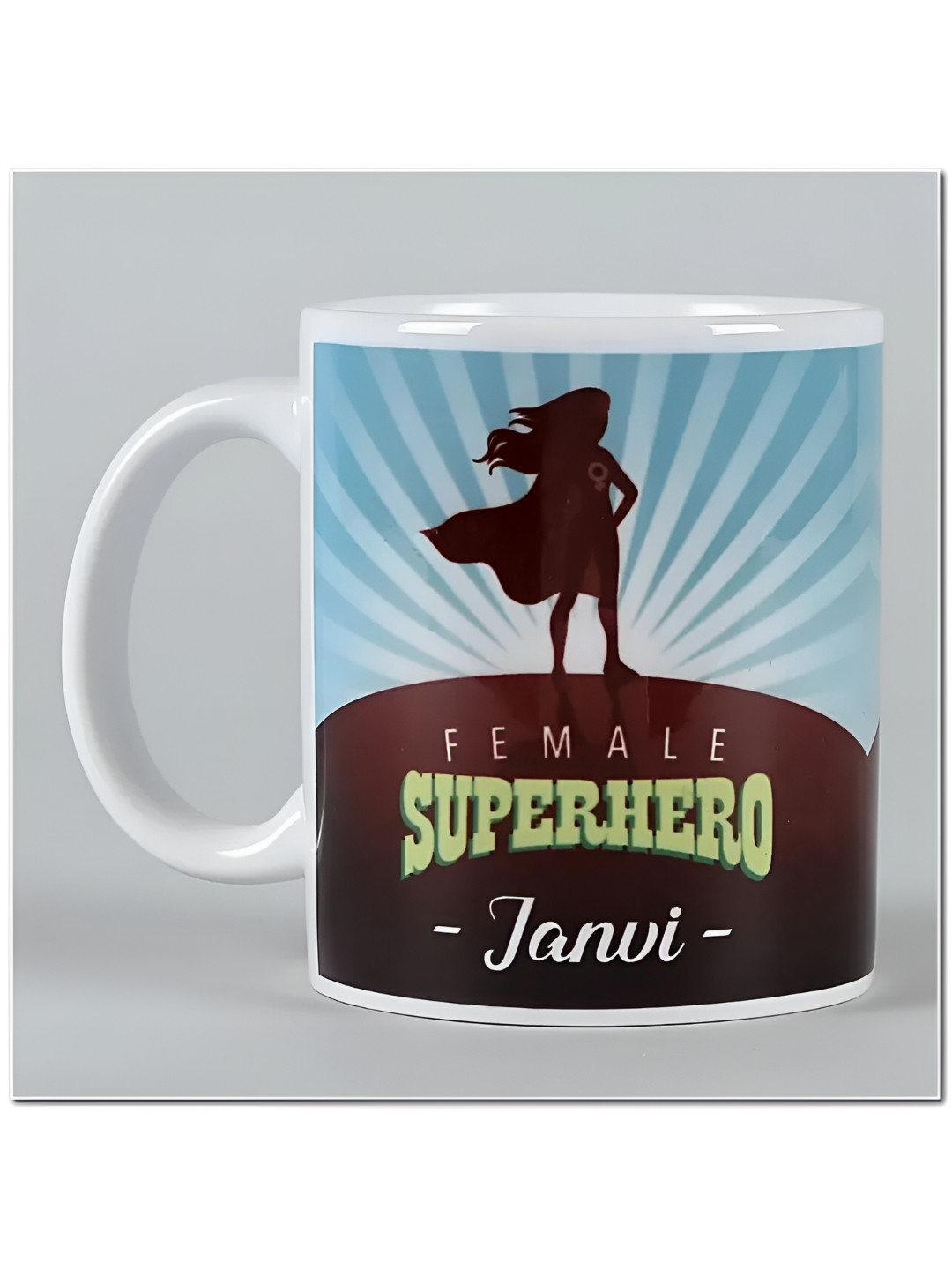 fnp Nazar Blue Typography Ceramic Handmade Mug-300ml