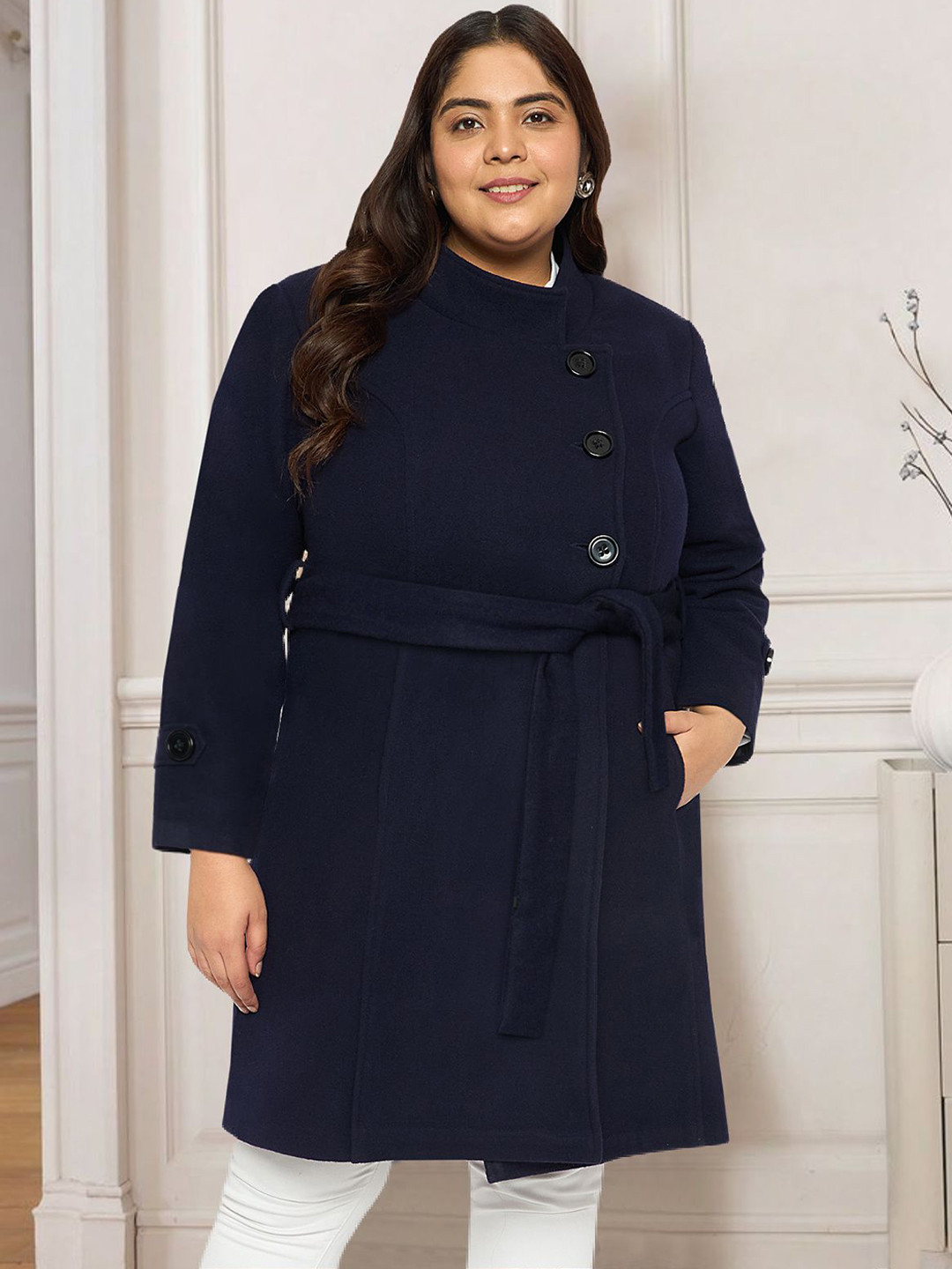 wild U Women Double-Breasted Overcoat