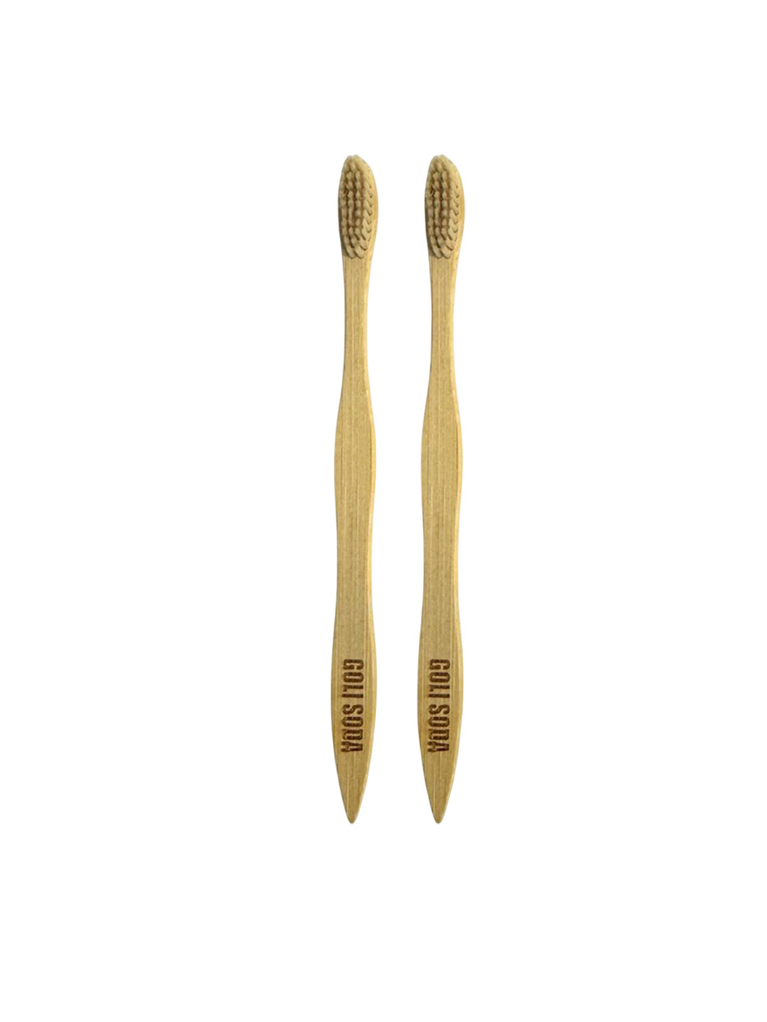 GOLI SODA Set Of 2 Brown Bamboo Toothbrush