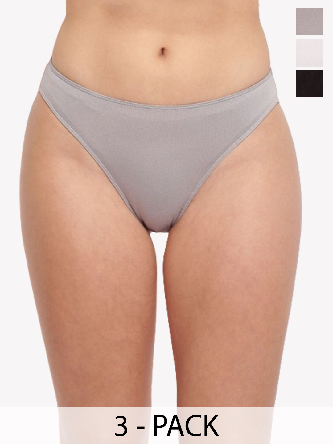 La Intimo Women Pack of 3 Cotton Mid-Rise High Leg Briefs