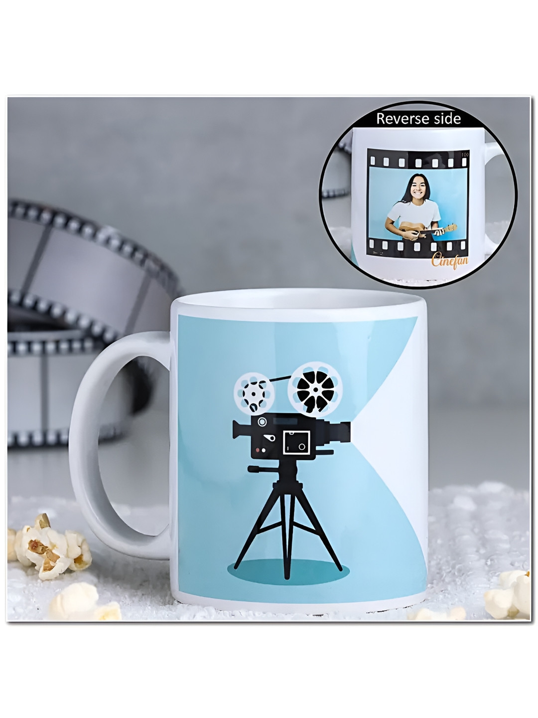 fnp Niva Blue Typography Ceramic Handmade Mug-325ml