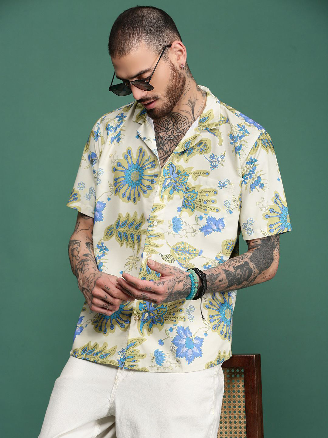 Sangria Printed Half Sleeve Shirt