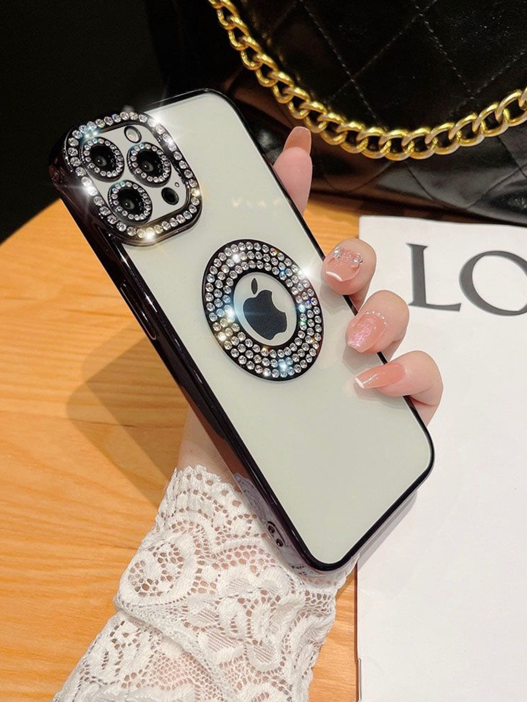 LuxuryKase iPhone 16 Pro Logo Hole Back Case Mobile Accessories