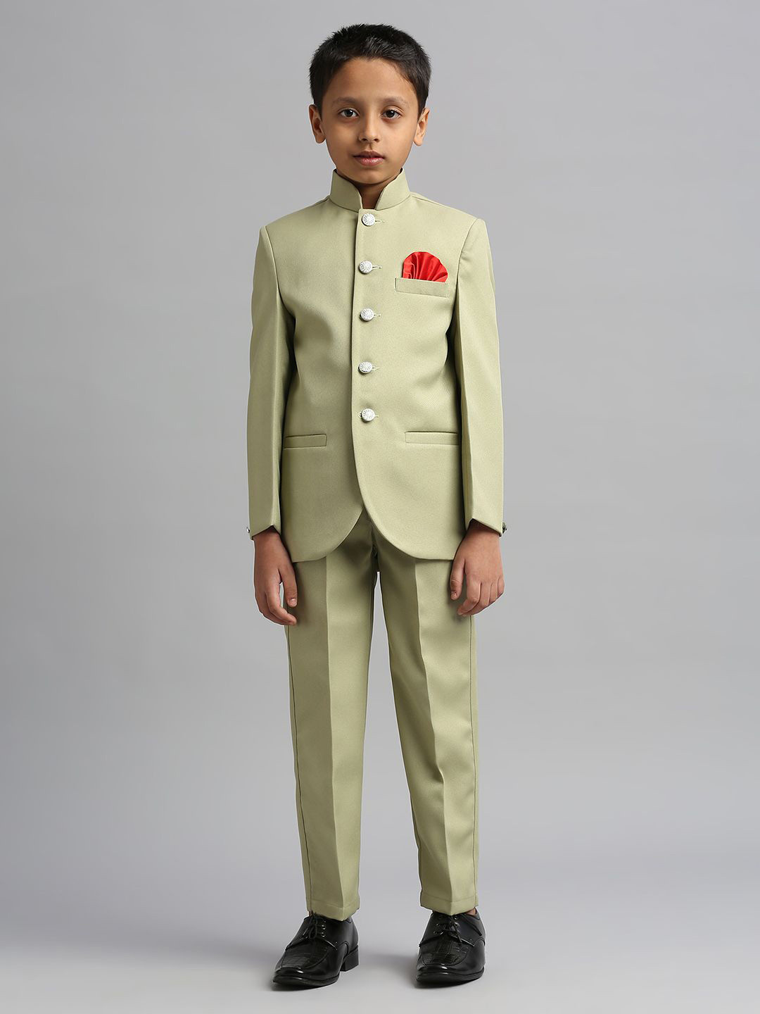 YK Boys 2 Pieces Solid Jodhpuri Clothing Set