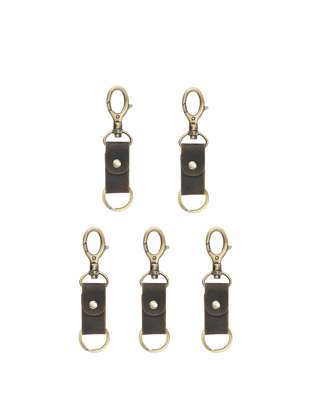 Goatter Unisex Dark Coffee Brown Pack Of 5 Key Rings