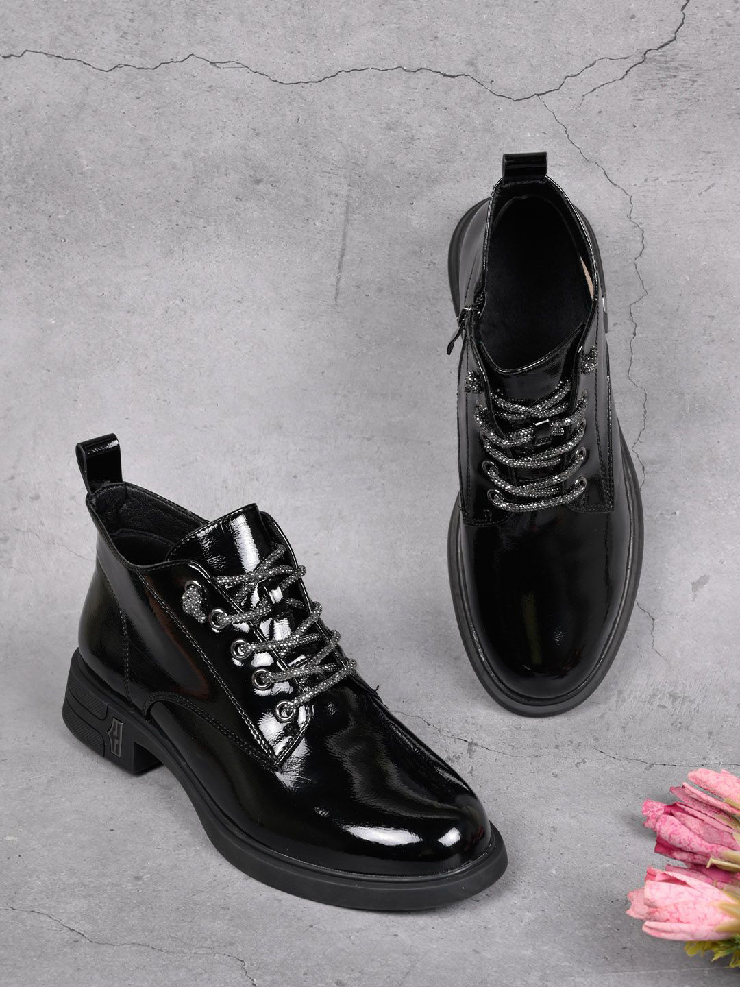 Ronnie Grey Women Round Toe Platform Heeled Regular Boots