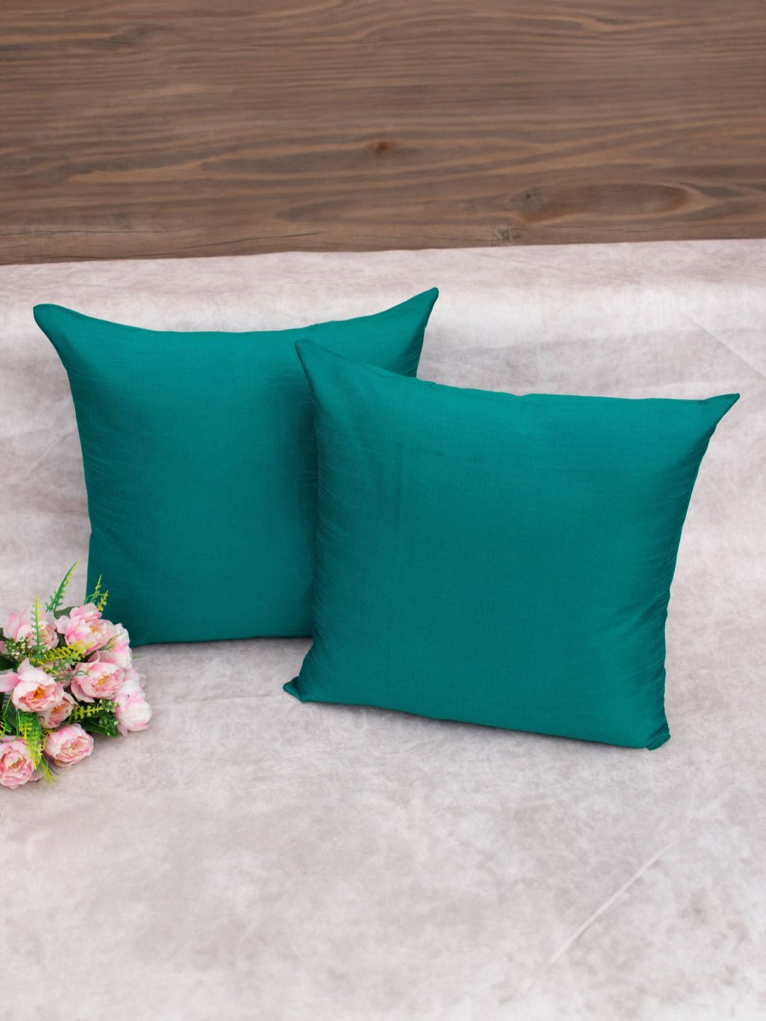 RoyalDeco Shrink-Resistance Color Fastness 2 Pcs Textured Cushion Covers -12x12In