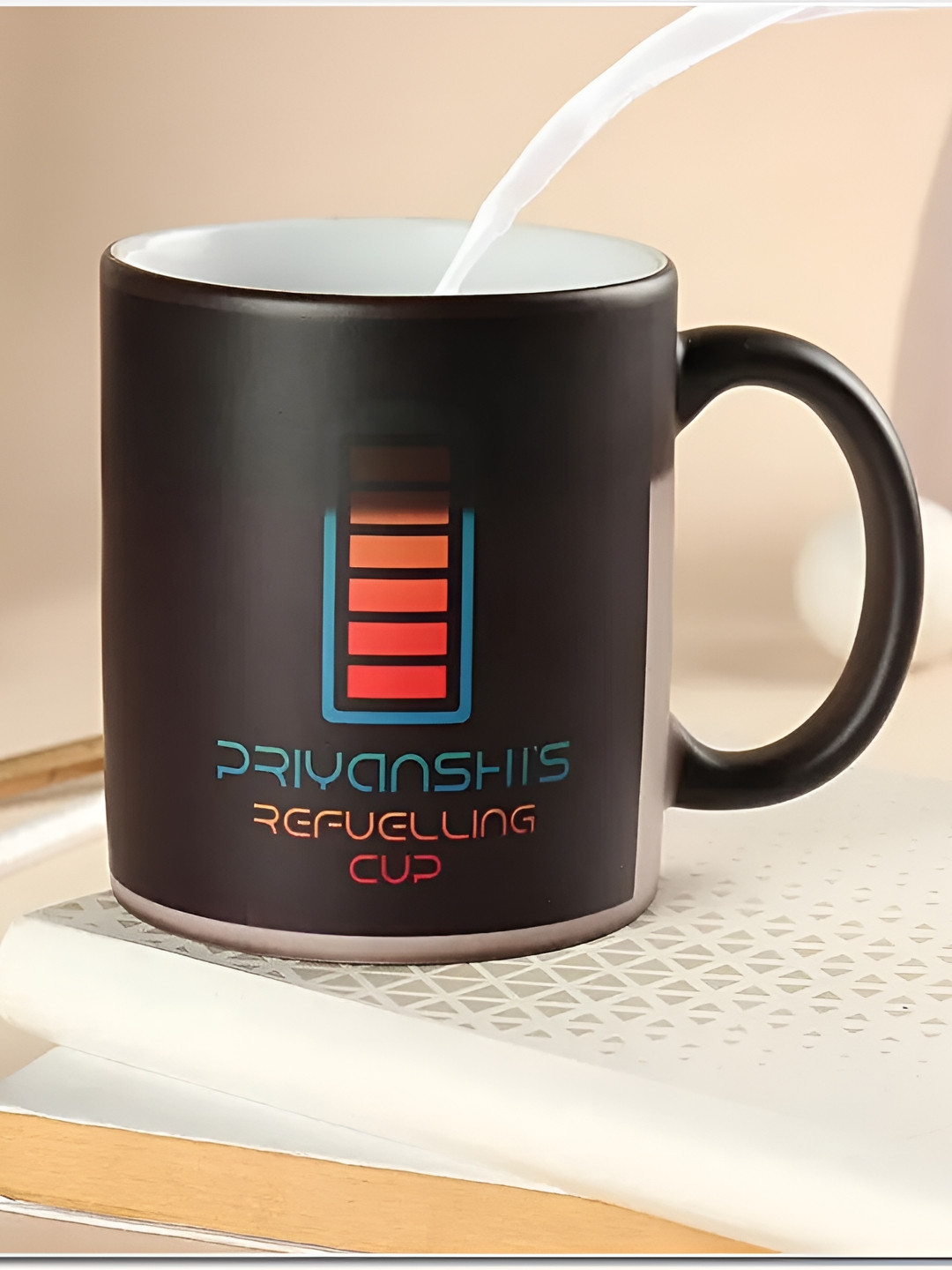 fnp Maroccon Black Typography Ceramic Microwave Safe Mug-325ml