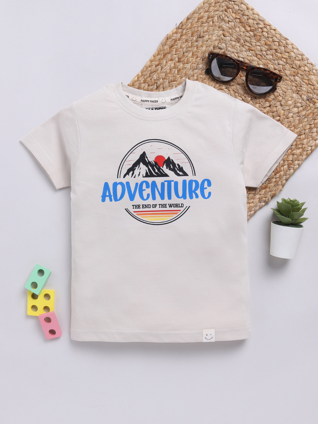Happy Faces Kids Boys Graphic Printed Pure Cotton T-Shirt