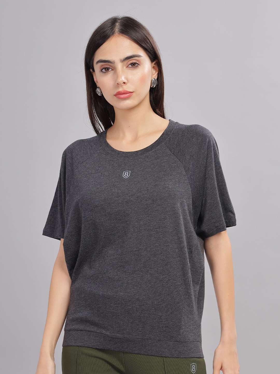 DOMIN8 Women UPF Sun Protection Knitted Loose Fit Yoga Top