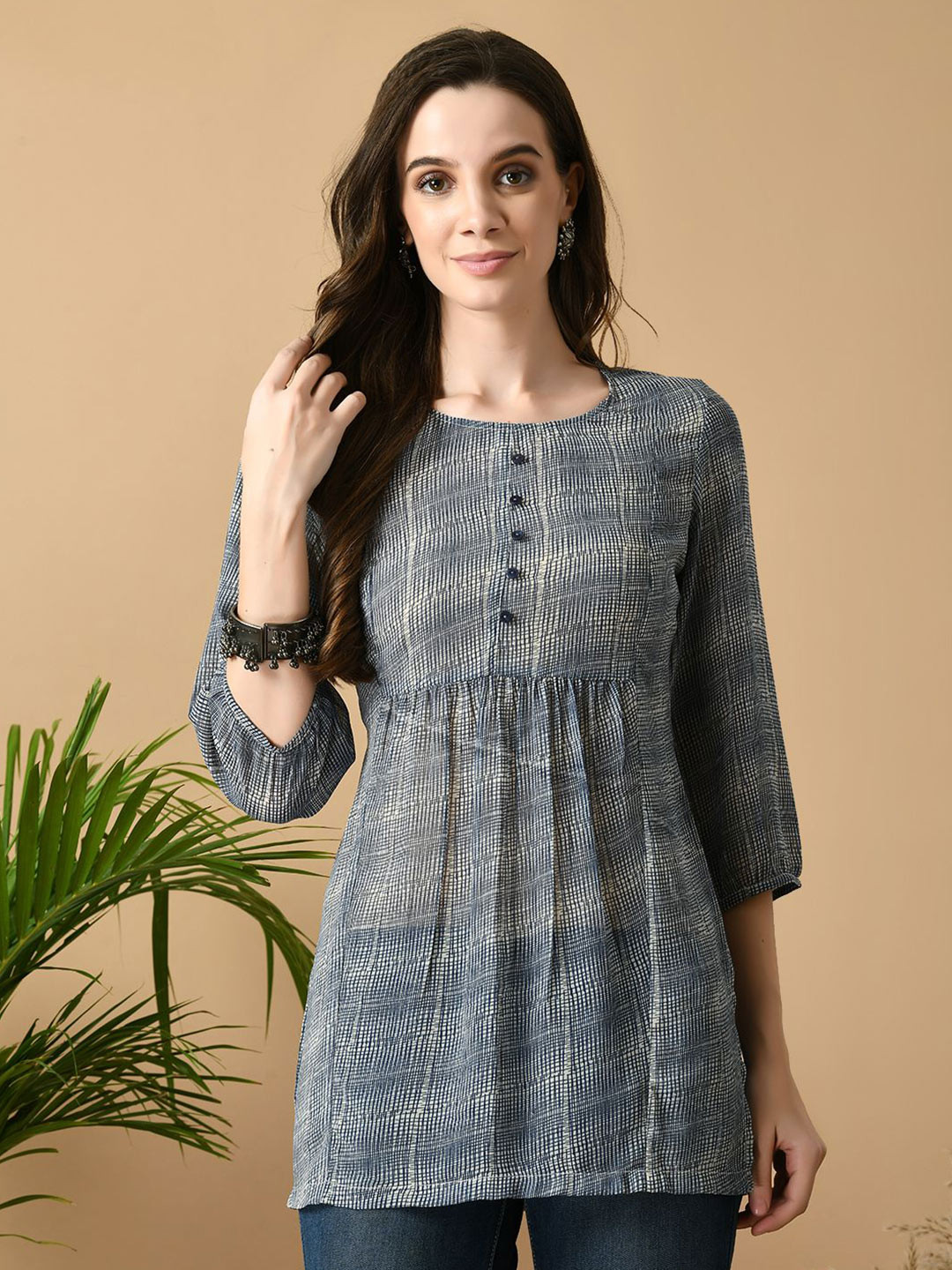 MEESAN Checked Tunic