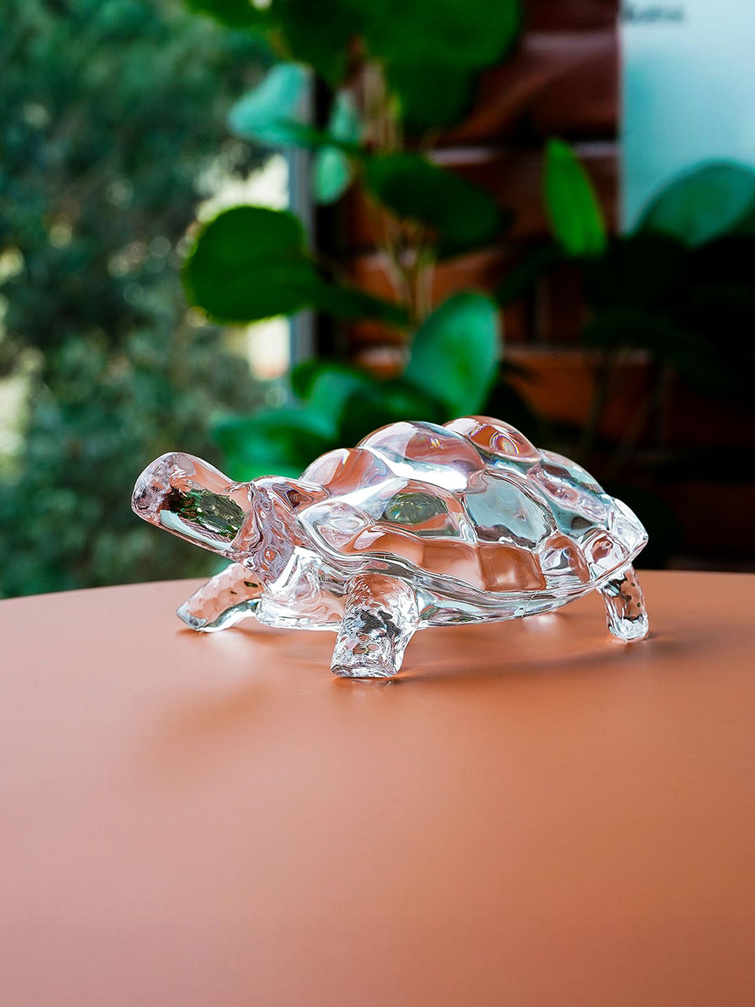 Ekhasa Tortoise Transparent Glass Natural Living Room Tiny Showpiece - 2 Inches