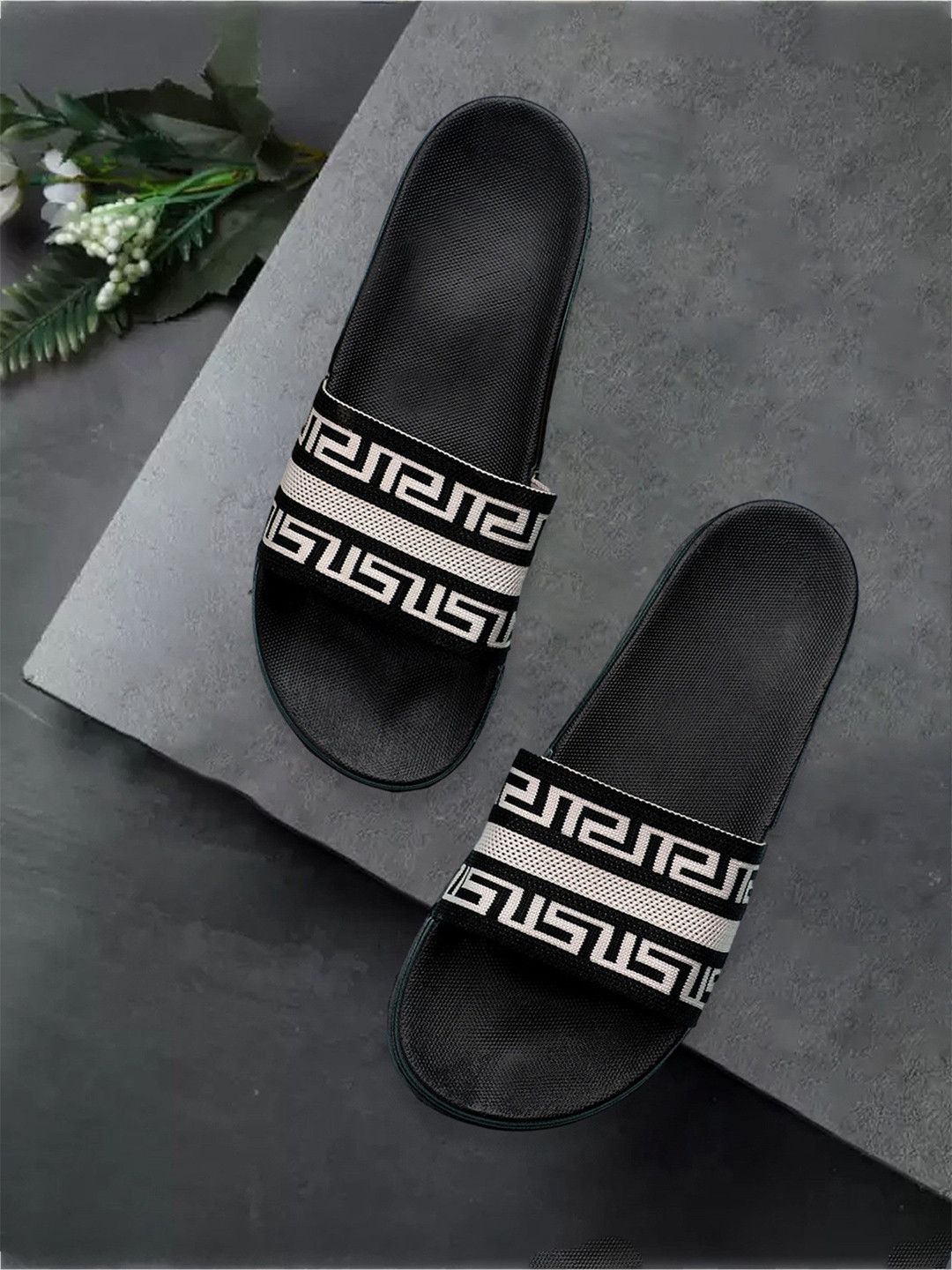 KAPYANSH DoubleR Men Self Design Sliders Flip Flops