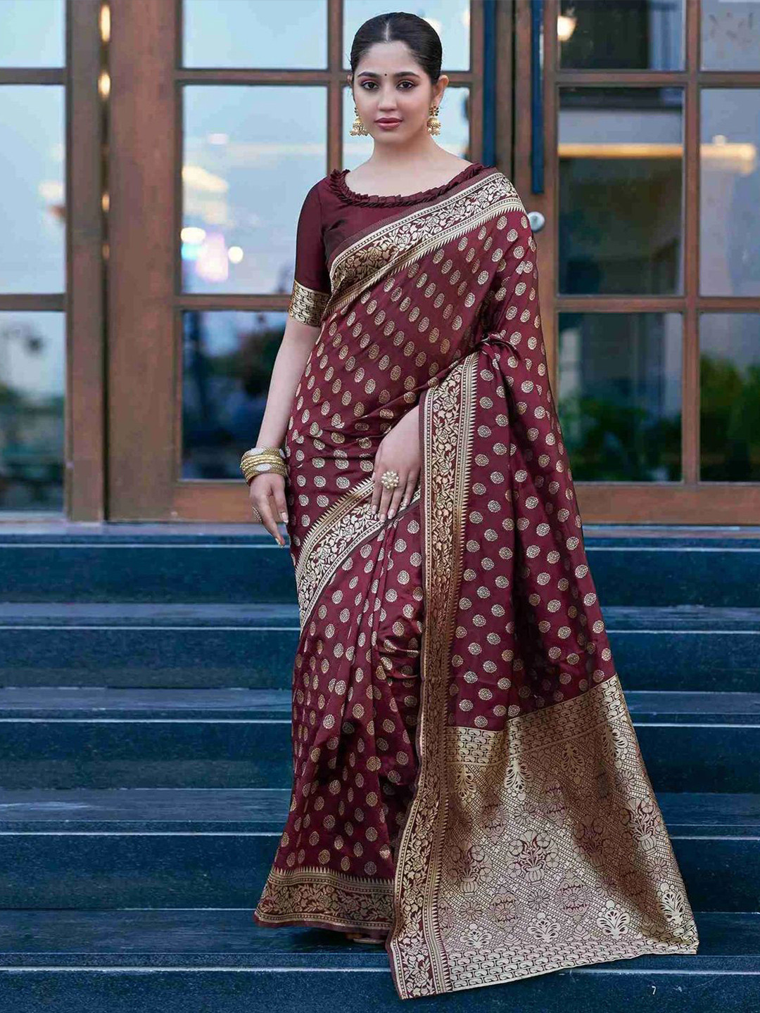 SHRIMAY Woven Design Zari Banarasi Saree