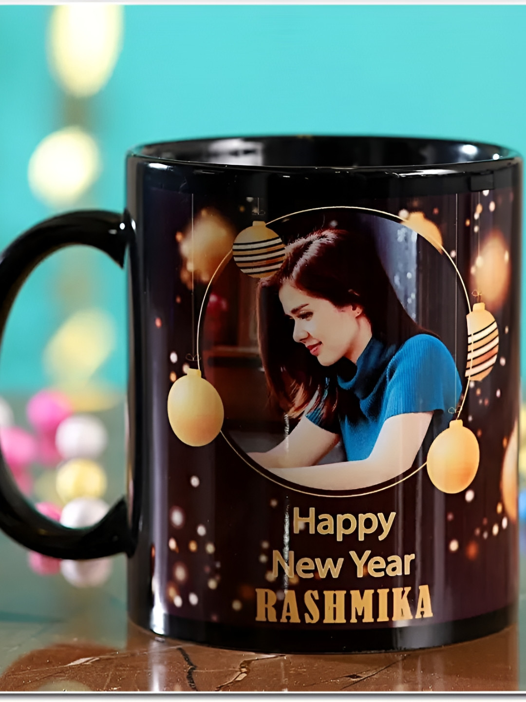 fnp Heart Design Black Typography Ceramic Handmade Mug-325ml