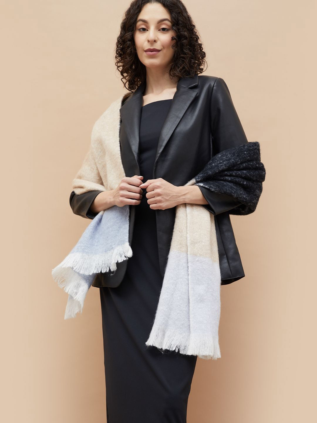 Ginger by Lifestyle Women Colourblocked Stole