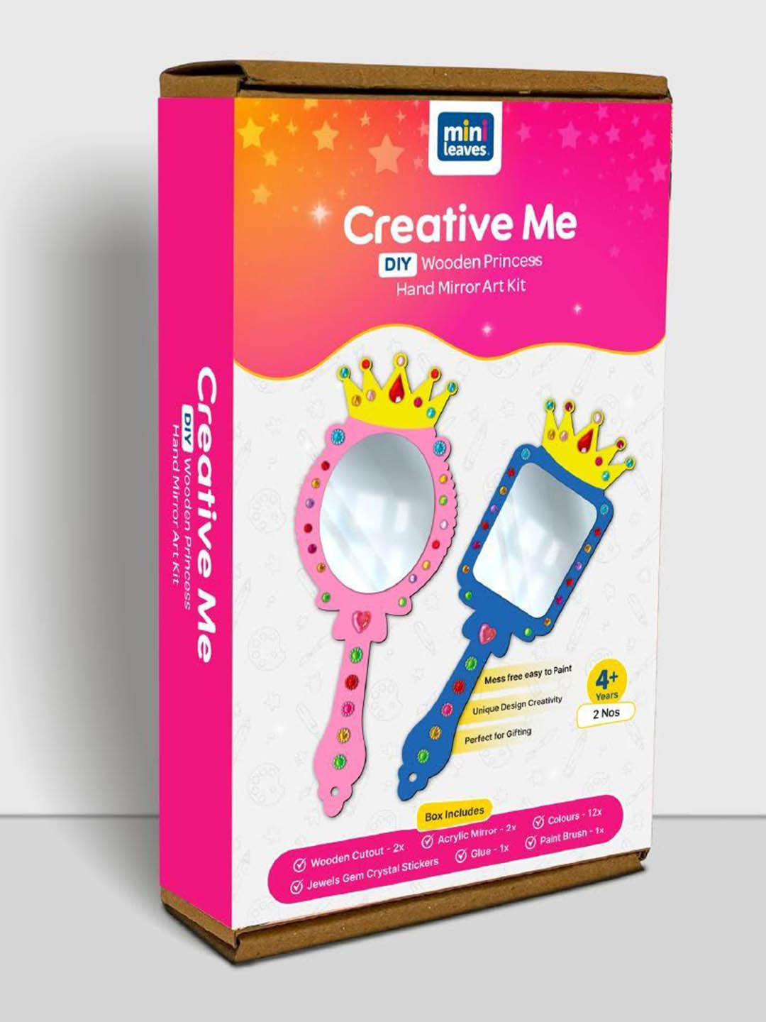 Mini Leaves Kids Hand Mirror Art Work