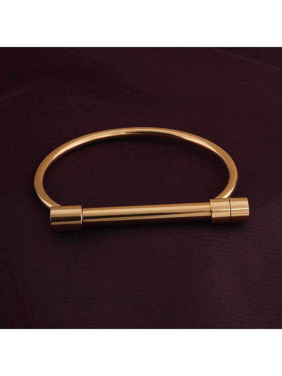 PALMONAS Women Gold-Plated Kada Bracelet