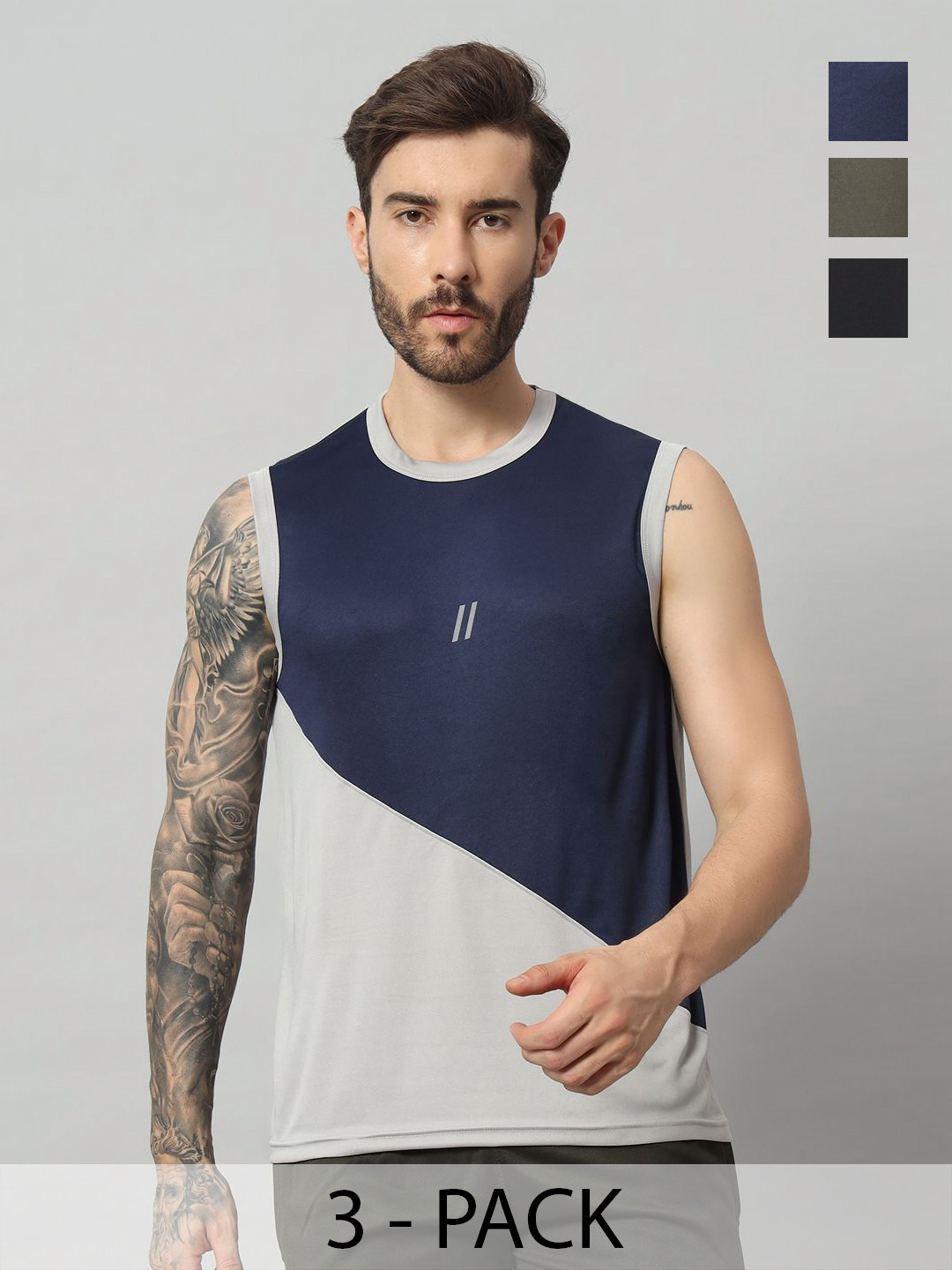 ATICX Men Brand Logo 3 Slim Fit T-shirt