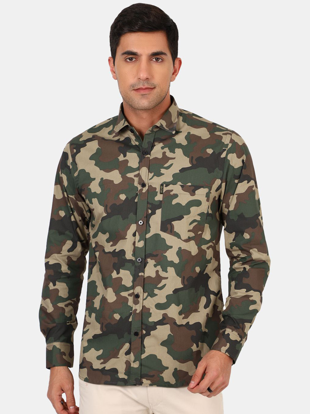 MENTOOS Men Classic Opaque Printed Casual Shirt