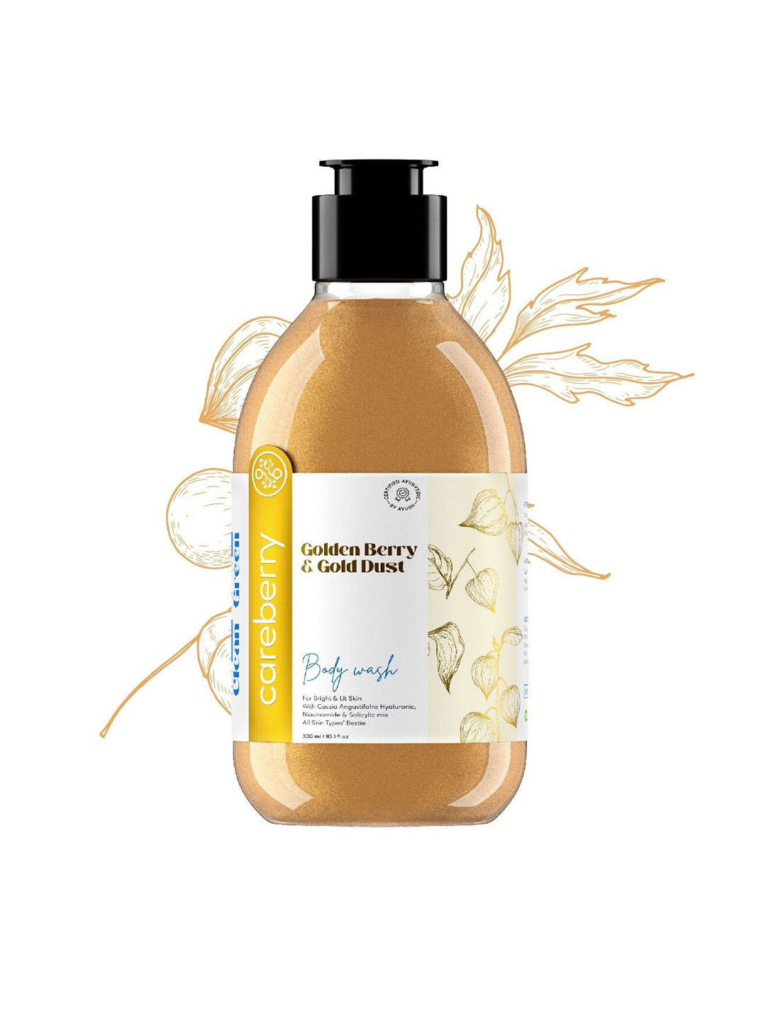 careberry Golden Berry & Gold Dust Brightening Body Wash With Hyaluronic Acid - 300 ml