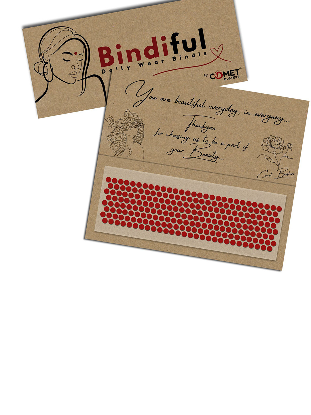 Comet Busters Beautiful Traditional Designer Bindis - Red
