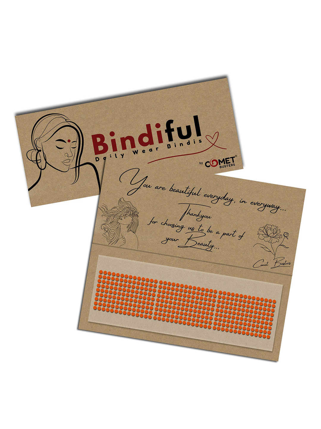 Comet Busters Traditional Designer Bindi - Orange