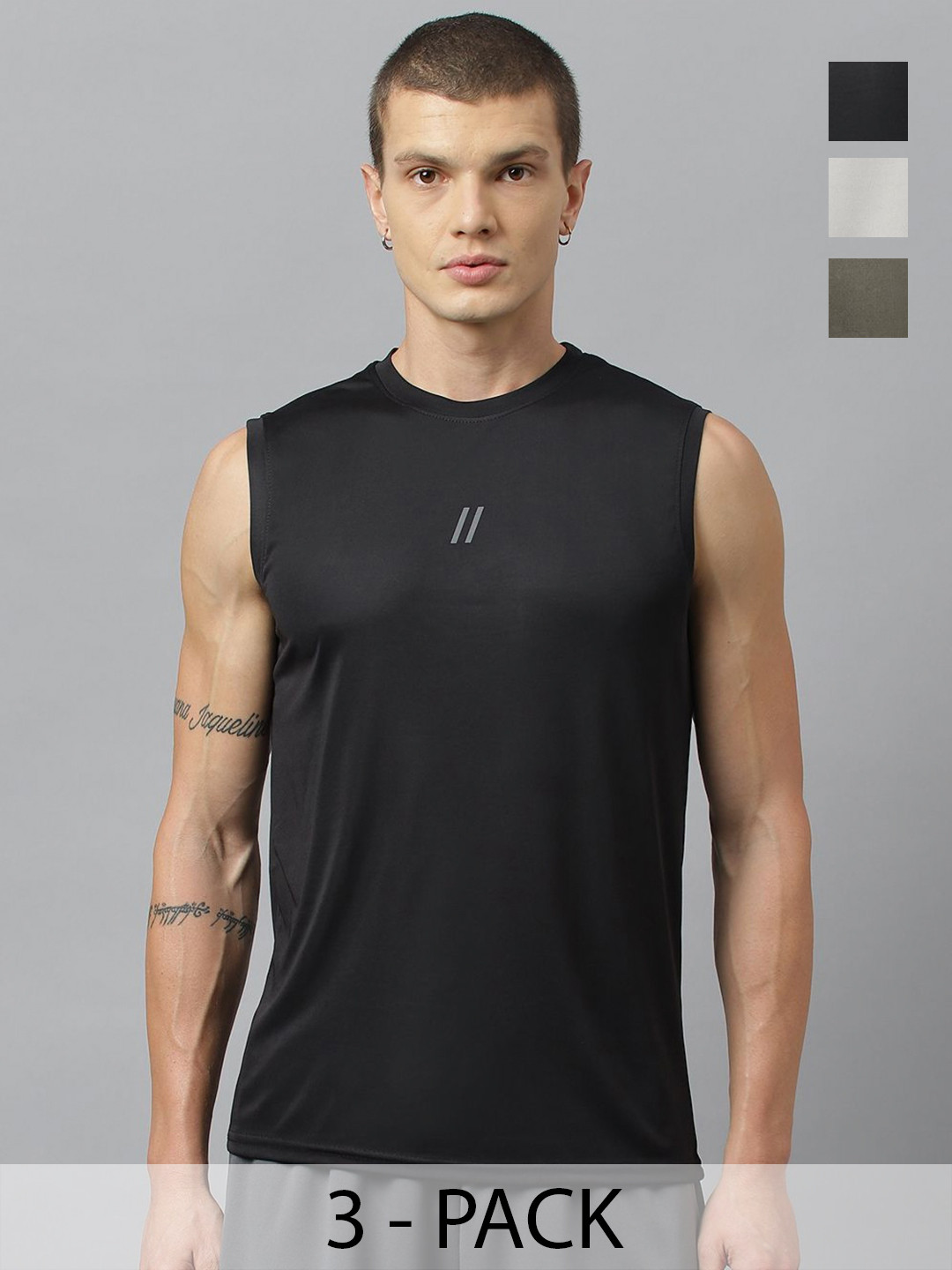 ATICX Men Brand Logo 3 Slim Fit T-shirt