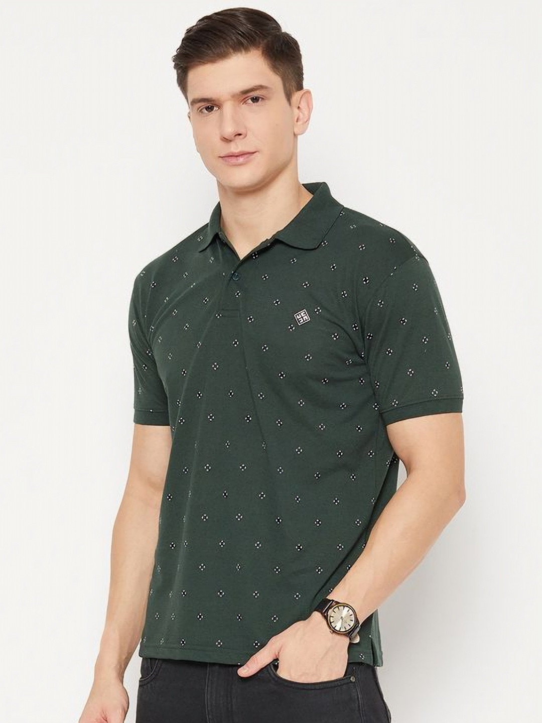 UBX Men Printed Polo Collar T-shirt