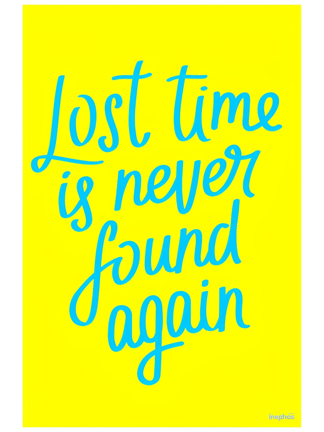 Inephos Blue & Yellow Printed Paper Creative Artwork Wall Poster