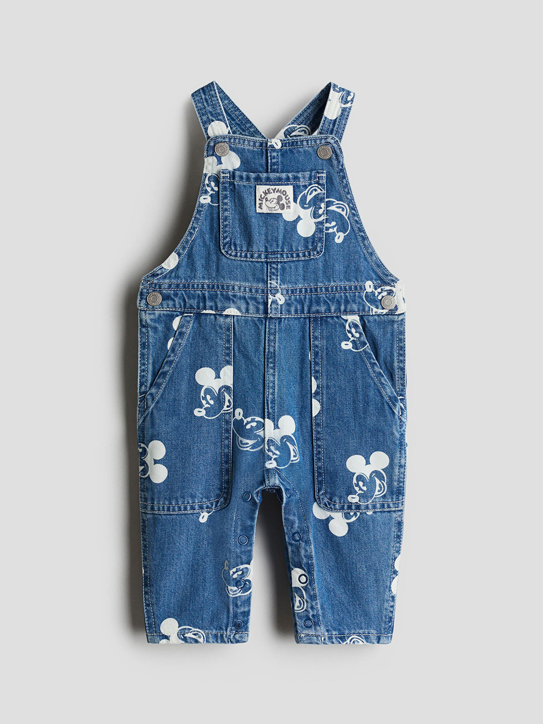 H&M Printed Denim Dungarees
