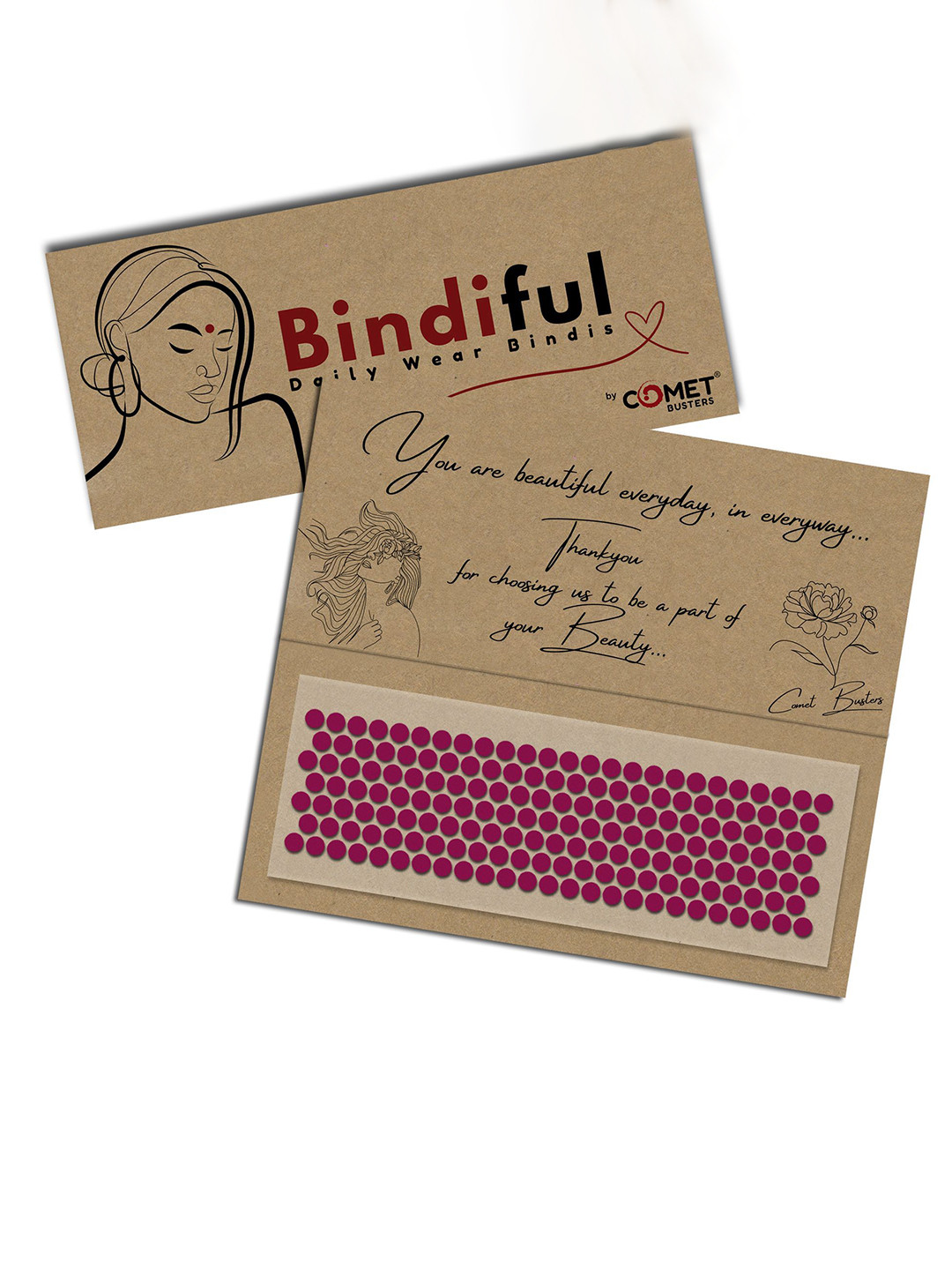 Comet Busters Bindiful Beautiful Traditional Designer Bindi - Hot Pink