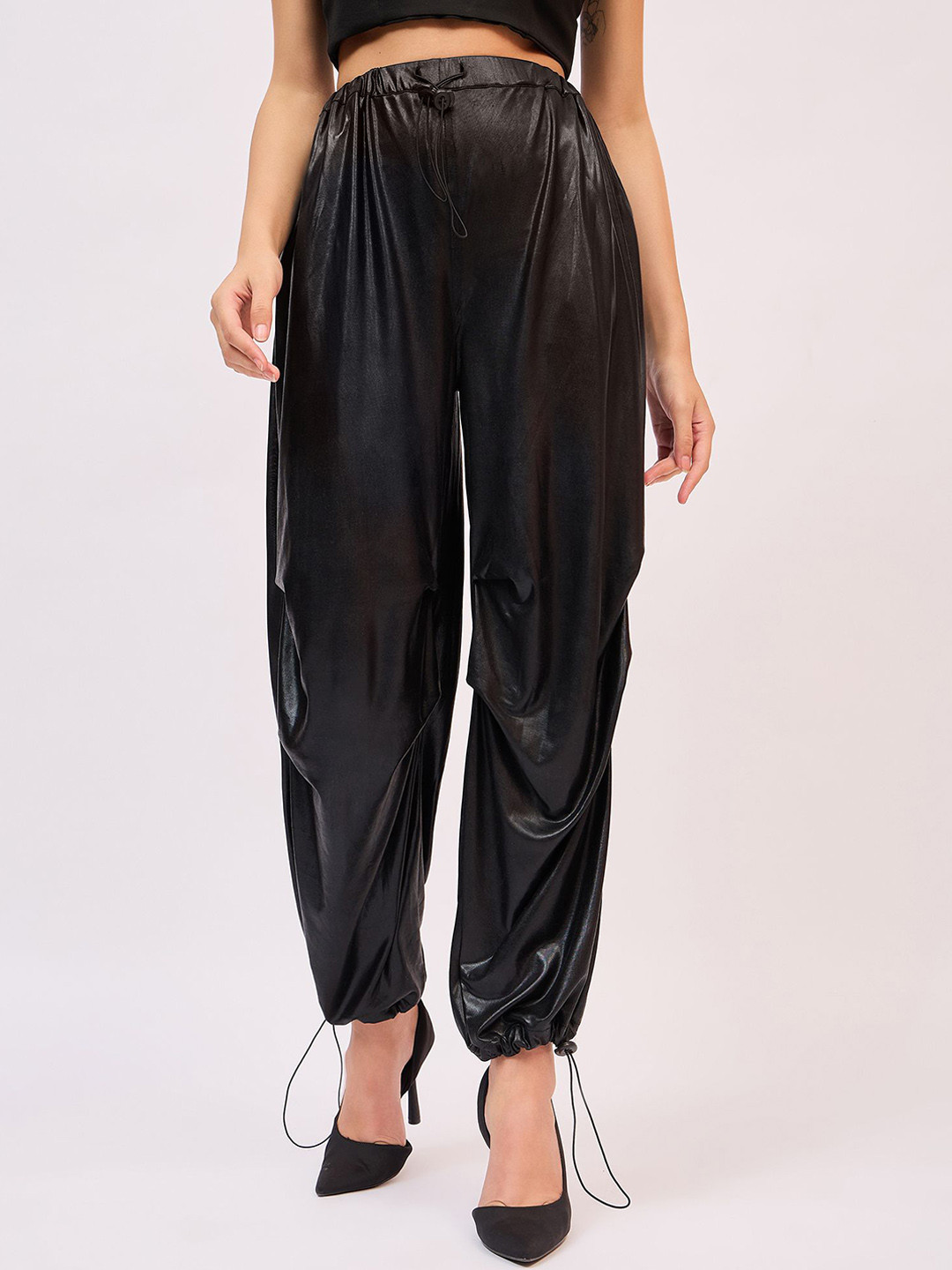 Ruhaans Women Smart High-Rise Parallel Trousers