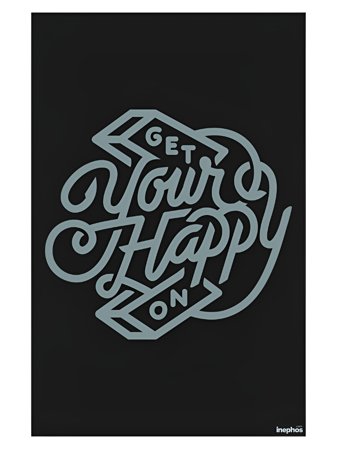 Inephos Black & Grey Printed Paper Creative Artwork Wall Poster