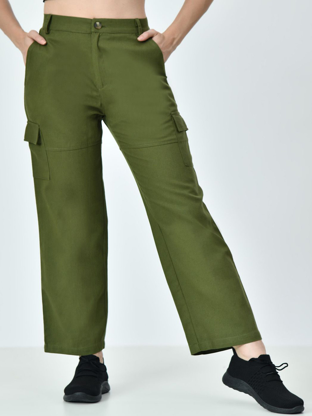 OWL MINK Women Smart High-Rise Regular Fit Parallel Trousers