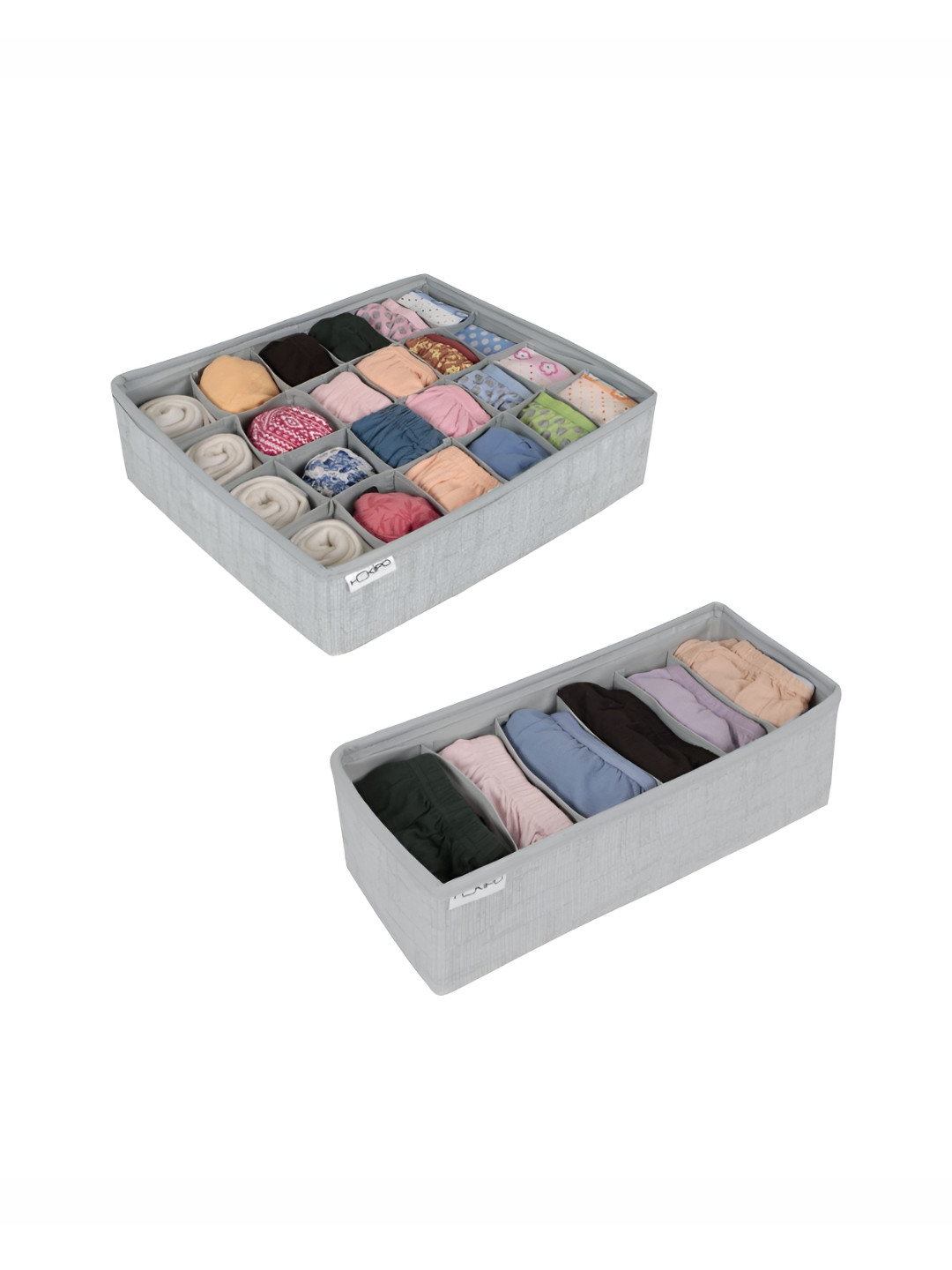HOKIPO Grey 2 Pieces  Lingerie Organizers