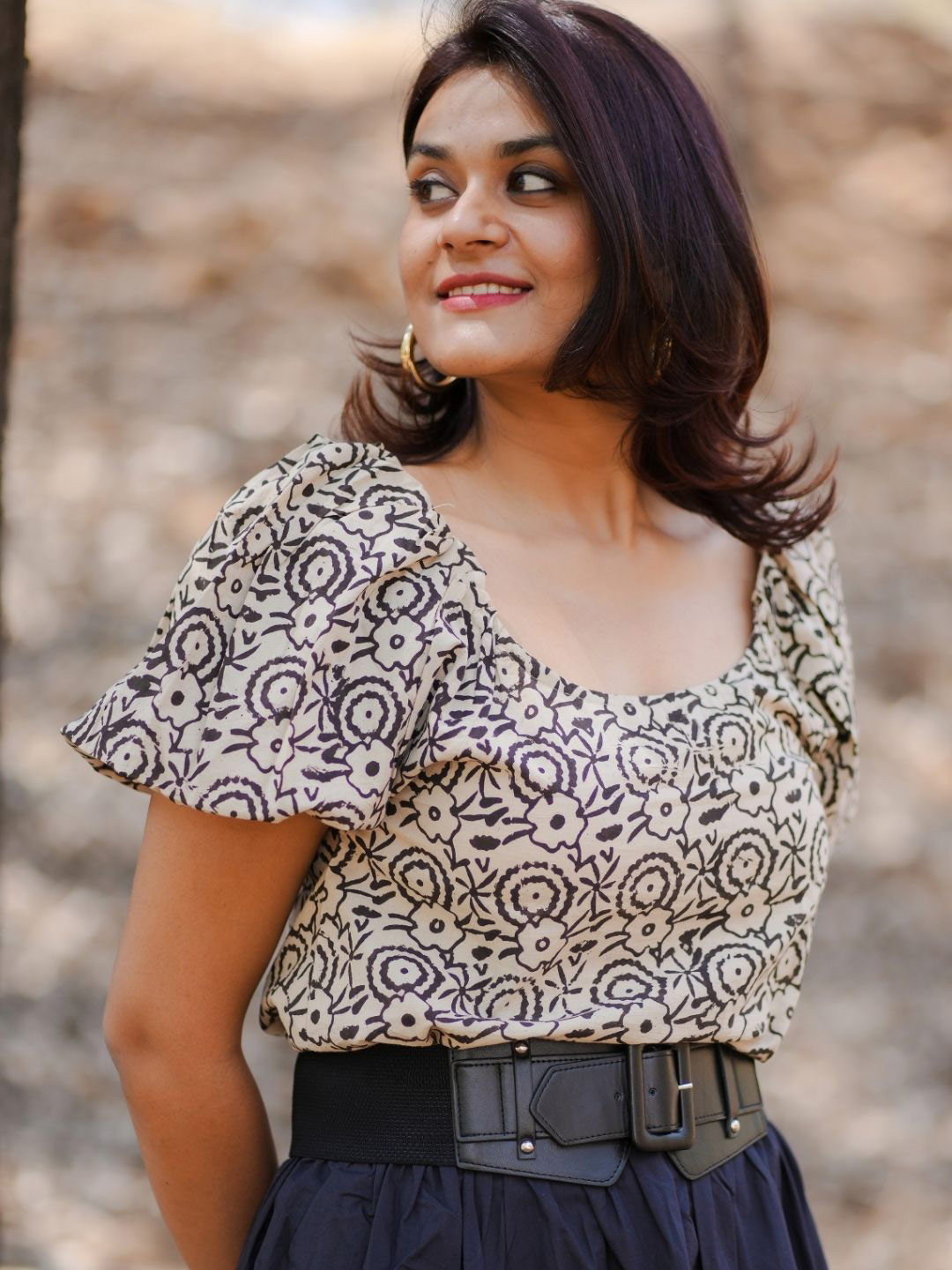 SASSY SAJJA Print Cotton Crop Top