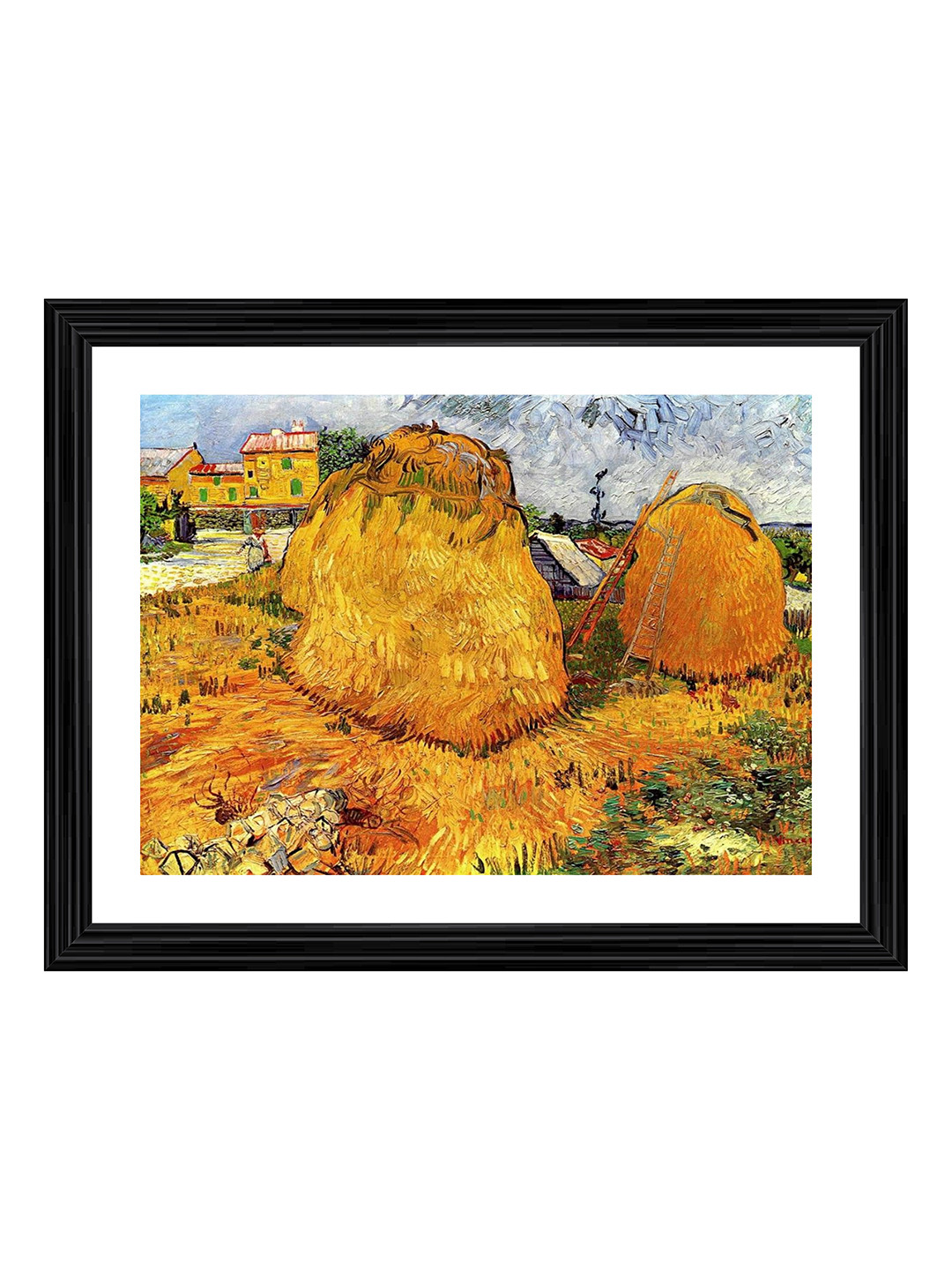 Adventures India White Wood Wall Living Room Rectangle Paintings Wall Art -20.47 x 15.7In